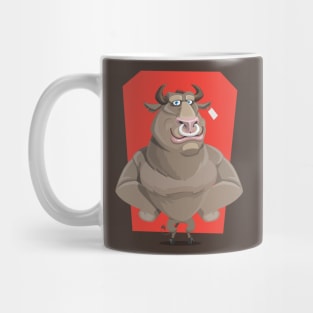 Angry Bull with Nose Piercing Vector Artwork Mug